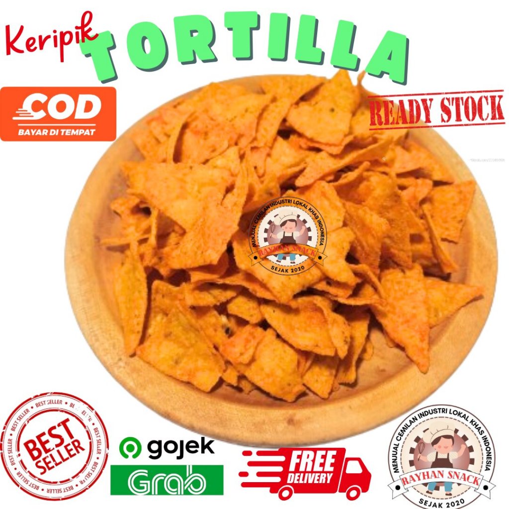

Tortilla Chips Barbekyu Keripik Tortila Jagung Rasa Balado Pedas Kiloan 100gr