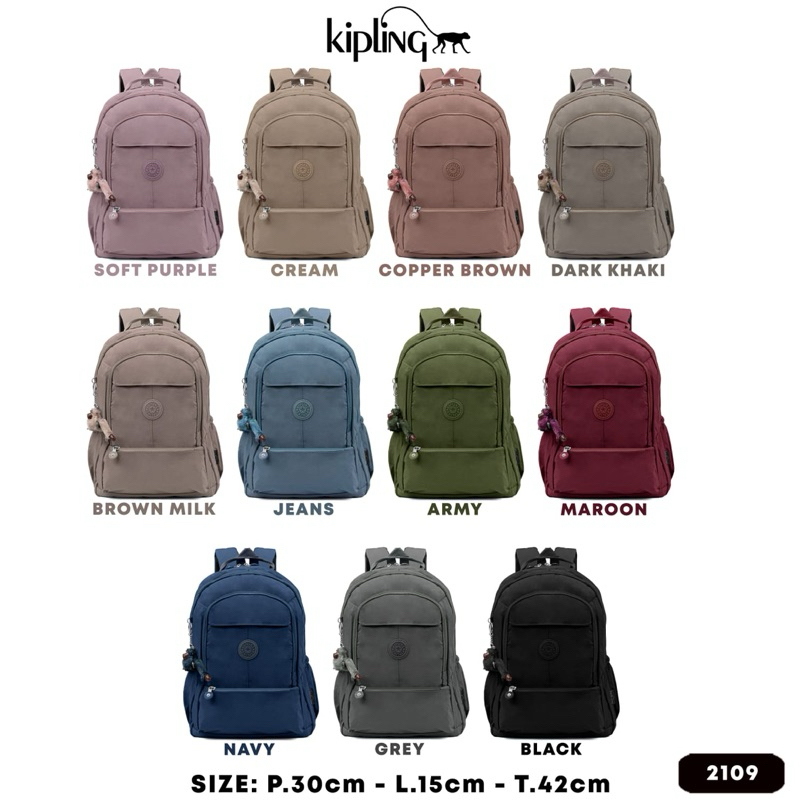 Tas Ransel Kipling Ukuran Besar / Tas Sekolah Banyak Ruang