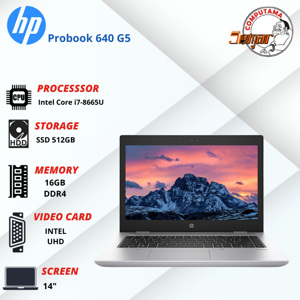 HP Probook 640 G5 Core i7 Gen8 16/512 Bergaransi Mulus