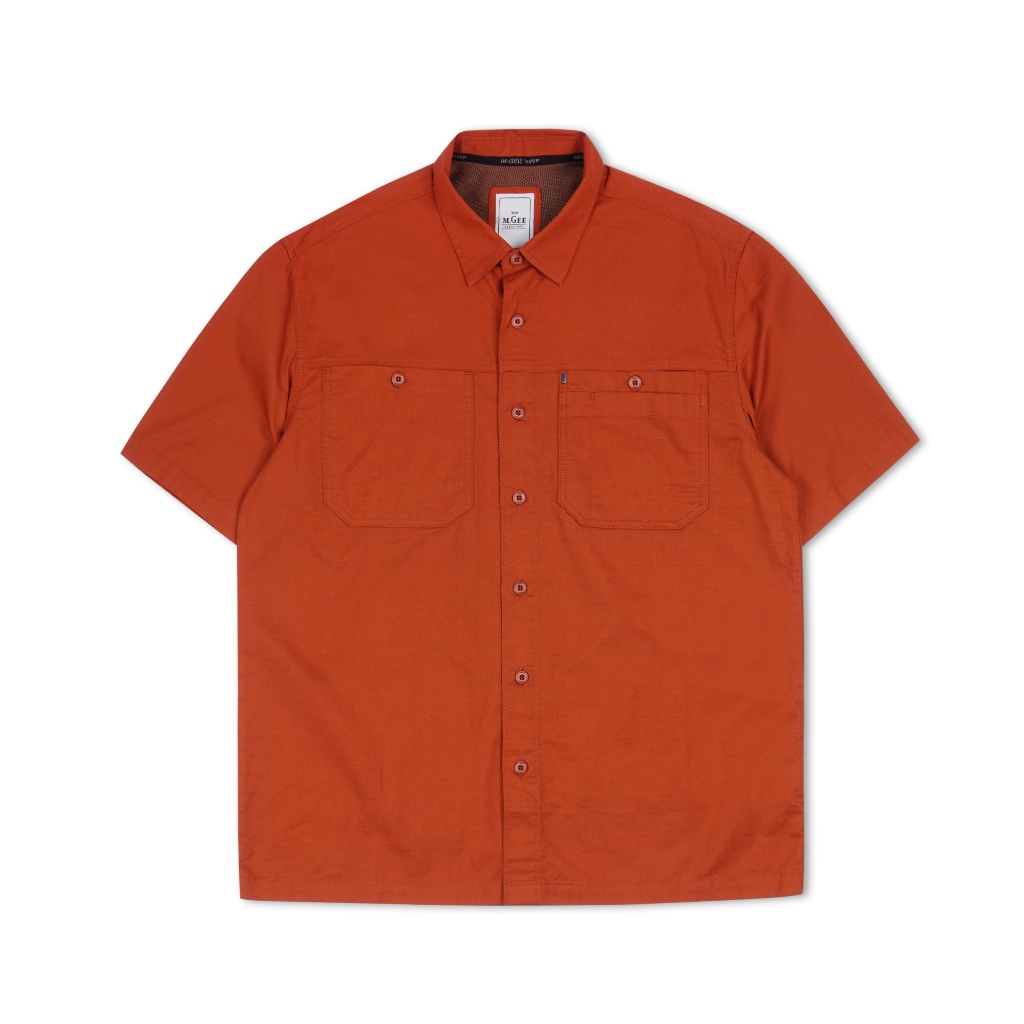 MGee Kemeja Kerja Polos Outdoor Lengan Pendek mgee Shirt TRAVIS C027 Orange