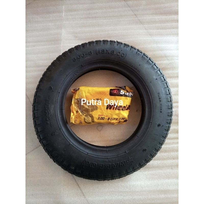 Ban Dalam SWALLOW dan Ban Luar SWALLOW 300 x 8 ( 13 x 3.00) Gerobak Kereta Sorong Dorong Artco Arco 