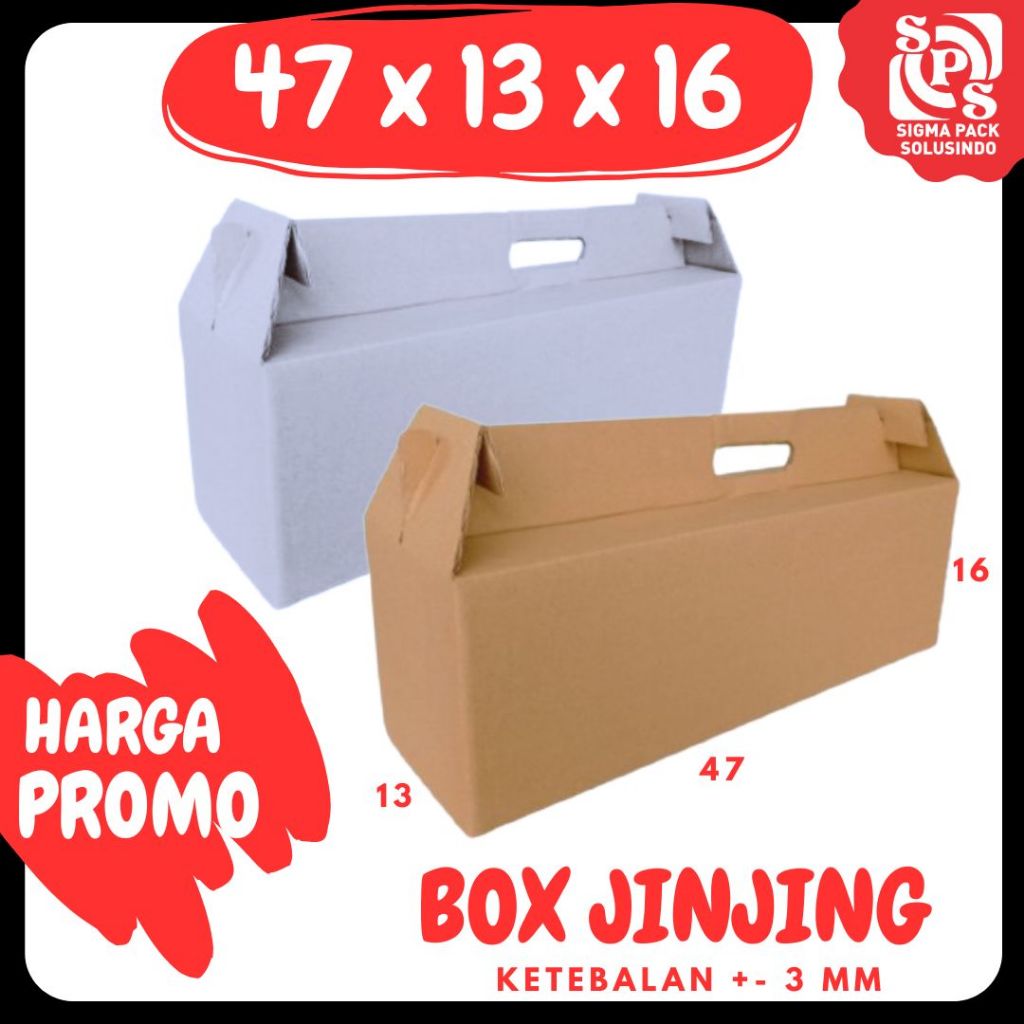 

Kardus Jinjing 47x13x16 Gable Box Dus Parcel Packing Buah Hampers Kemasan Idul fitri
