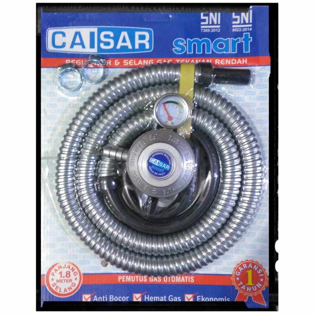 Regulator dan Selang Gas CAISAR SMART / Selang Gas Panjang 1.8 Meter PLUS Regulator CAISAR SMART