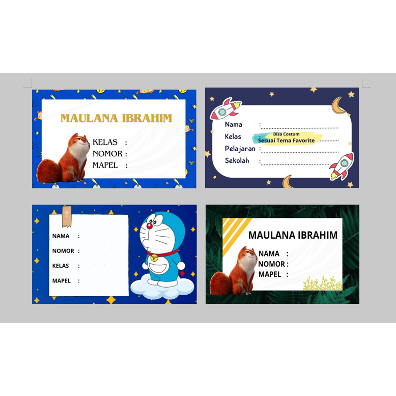 

Label Nama Tema Kartun Menarik Murah