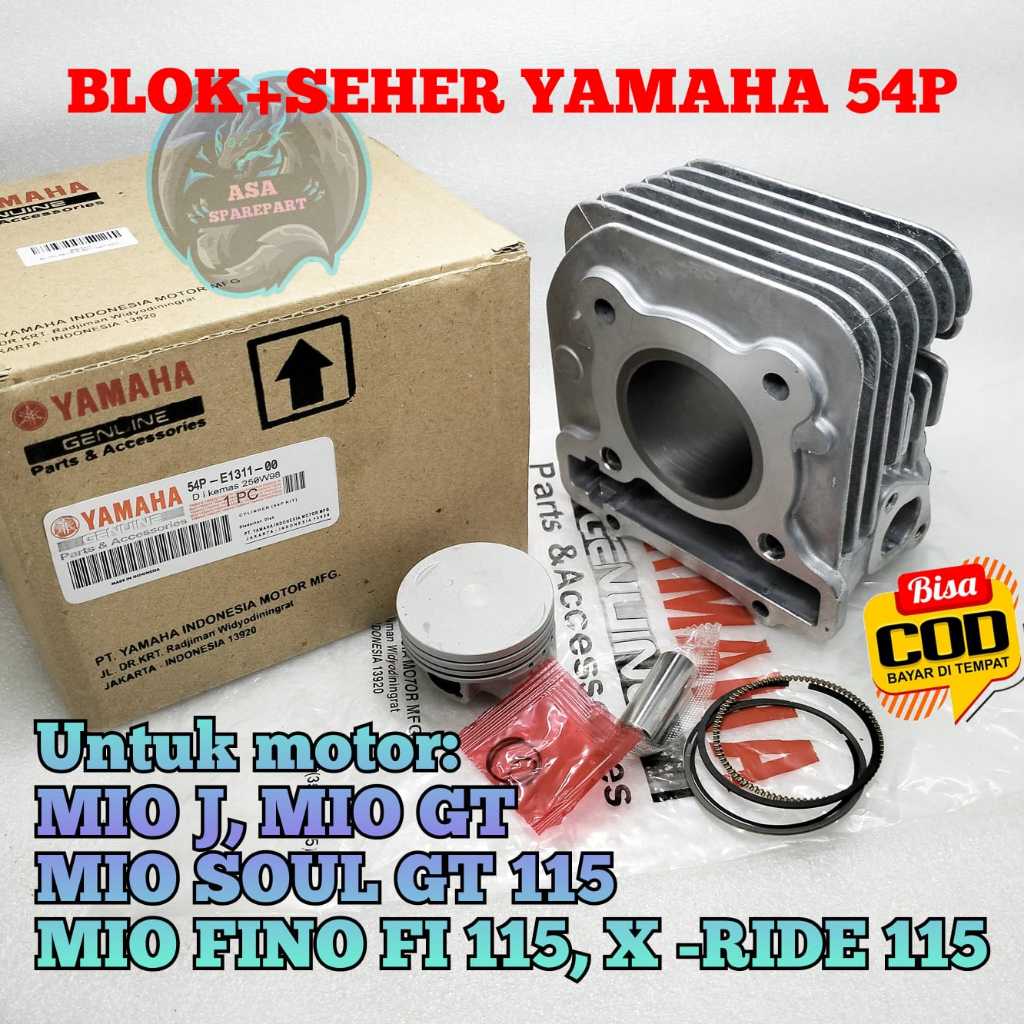 BLOK + SEHER SET 54p Motor YAmaha MIO J , MIO GT , MIO SOUL GT 115 , X RIDE XRIDE115 , FINO FI 115 B