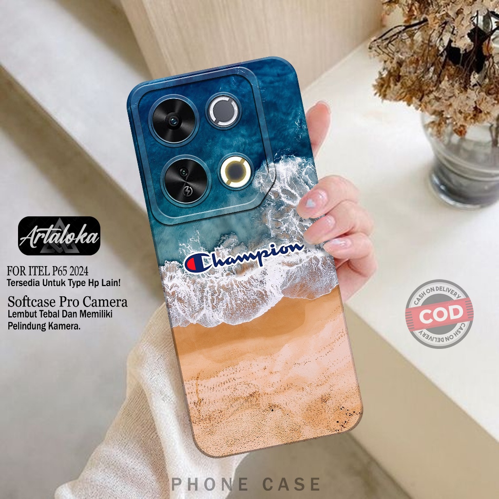 Softcase Hp ITEL P65 2024 Terbaru Fashion Case Branded Case ITEL P65 2024 Silikon TPU Pro Camera Cas