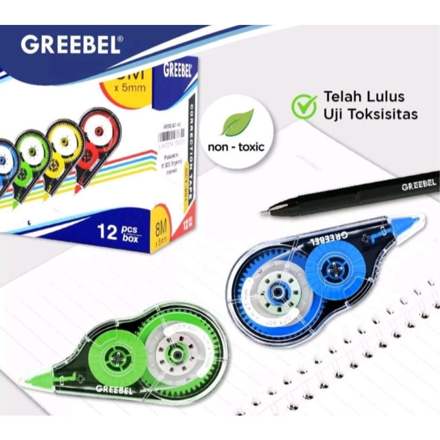 

CORRECTION TAPE TIP EX ROLL TIP EX KERTAS PITA PENGHAPUS GREEBEL GCT-801 8METER TERMURAH