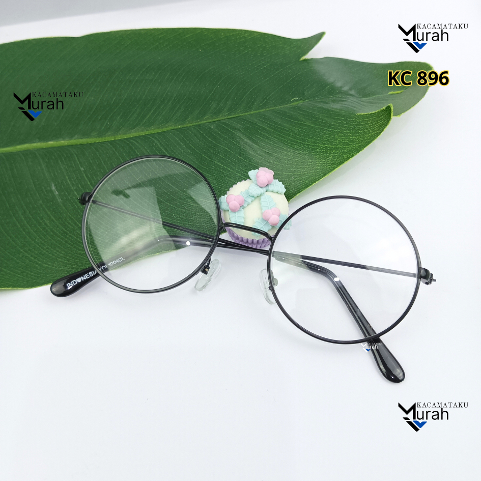 Kacamata Oval Frame / Tipis / Pria Wanita / Besi / Bulat / KC 896