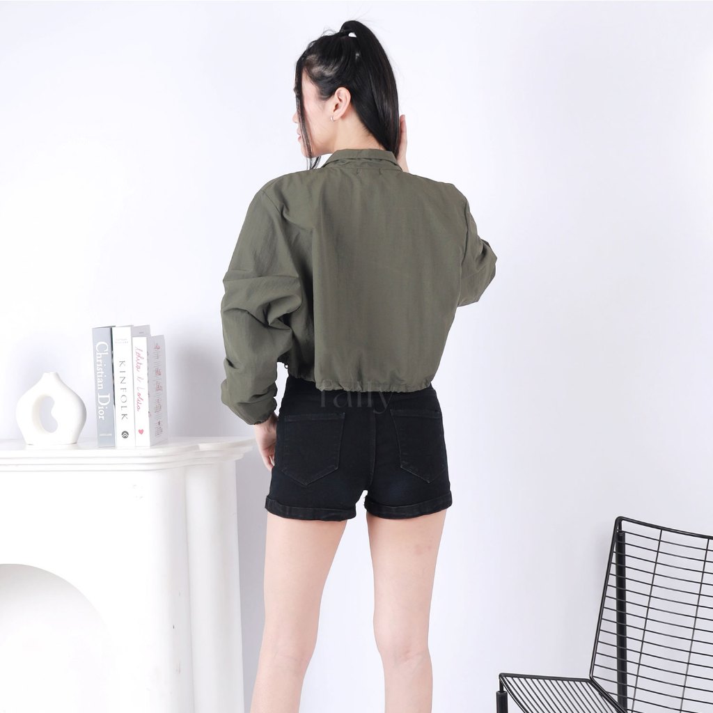 PROMO TERBARU FALLY Fiona Crop Jacket Jaket Parasut Wanita Jaket Parasut Premium Jaket Crop Wanita