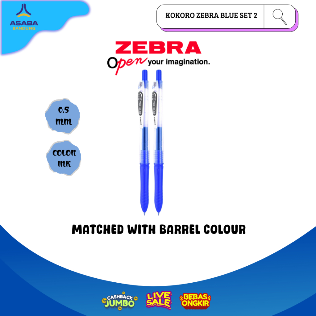 

Asaba Bandung - Zebra Kokoro Gel 05 Blue Set 2