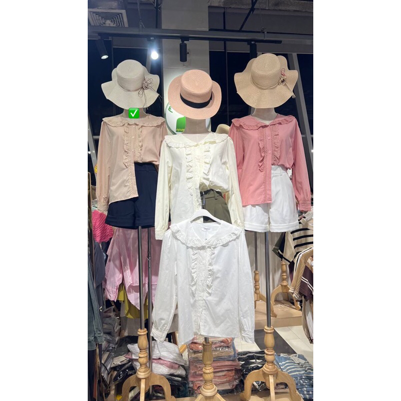 Women Lace Blouse by DECEMBER’S BKK | Kemeja Blouse Renda berkerah import bangkok