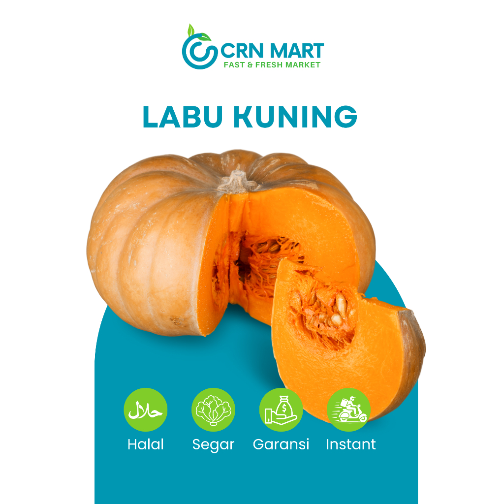 

CRN MART - Labu Kuning Segar/Buah-buahan Segar/Labu Kuning Fresh Per Buah Berat 0.8-1 kg