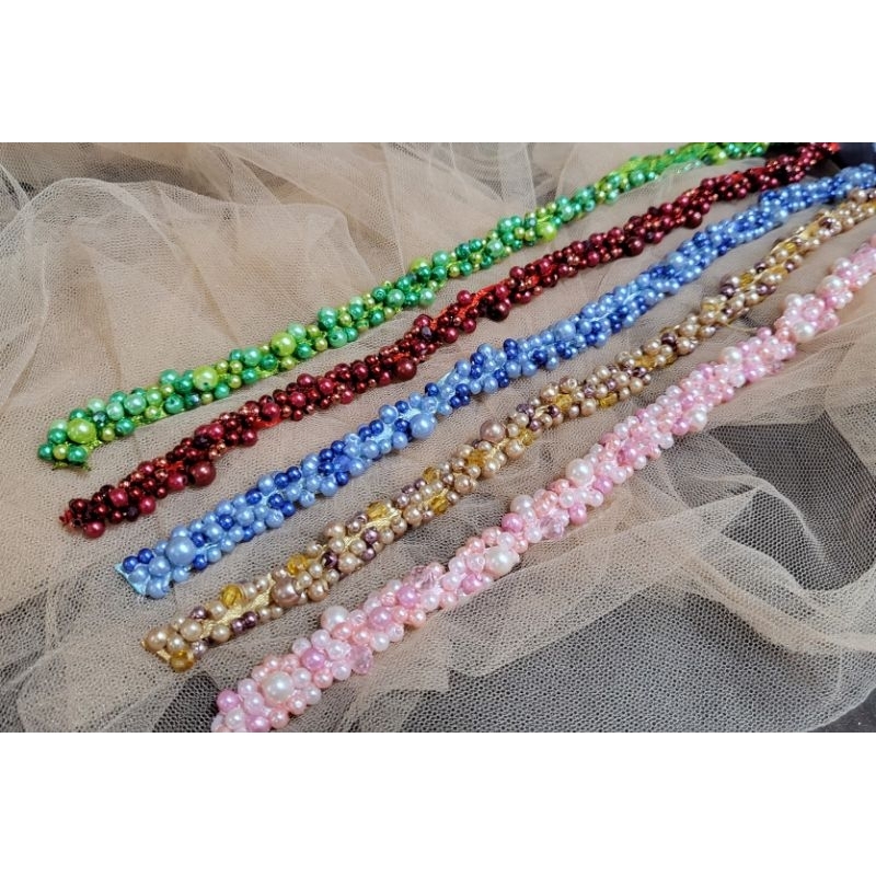 renda mutiara / payet rangkai mutiara / payet mutiara