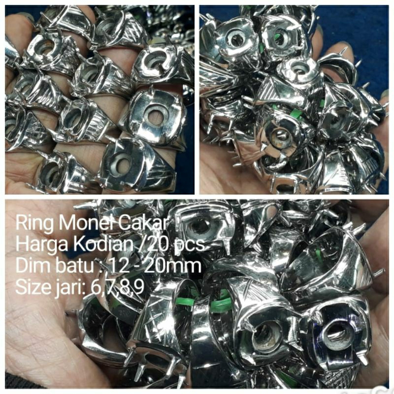 RING MONEL CAKAR IRAS /TANPA SAMBUNGAN HARGA KODIAN /20 PCS