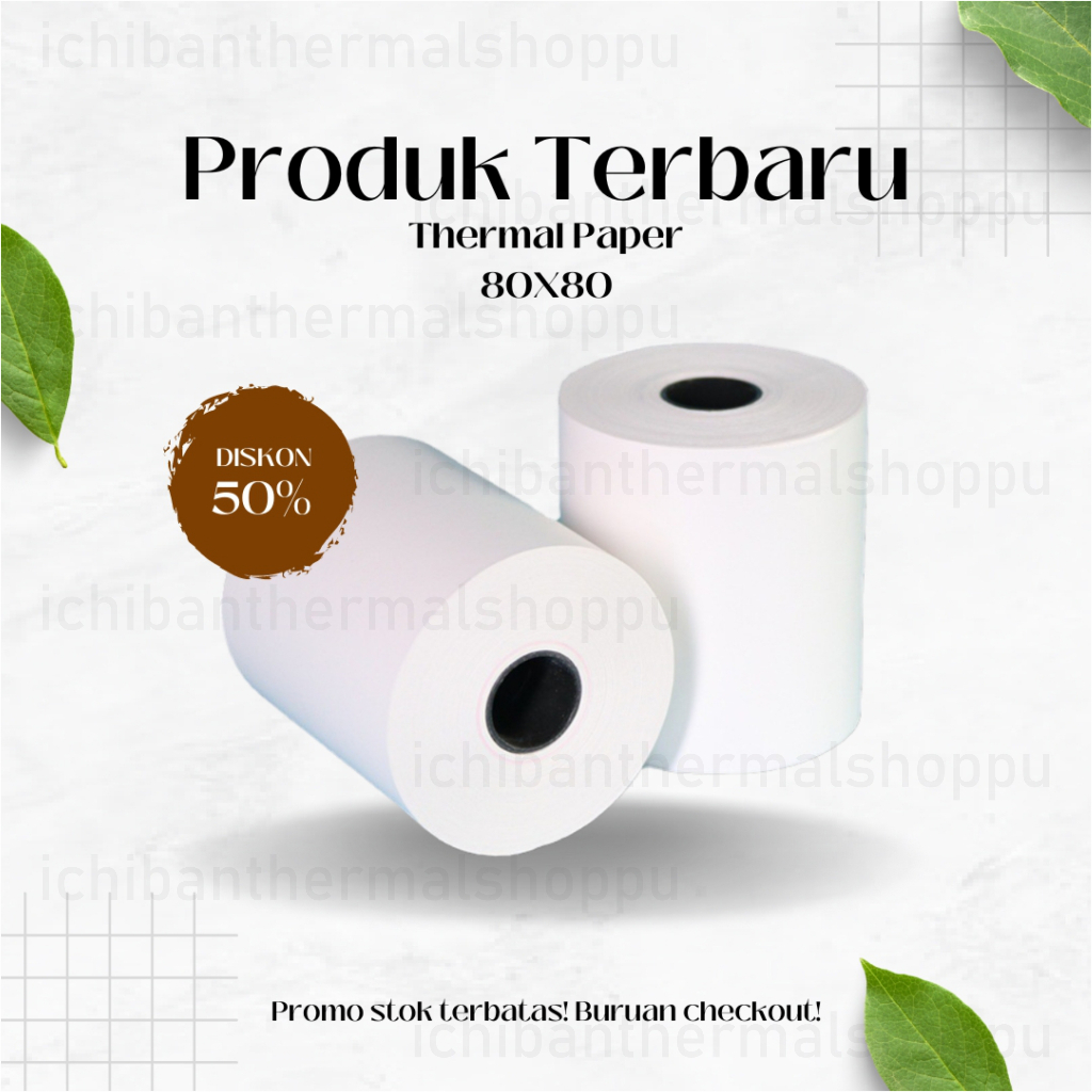 

KERTAS THERMAL STRUK KASIR PAPER ROLL TERMAL 80MM 80X80 THERMAL PRINTER 79 80 x 80 80x80MM