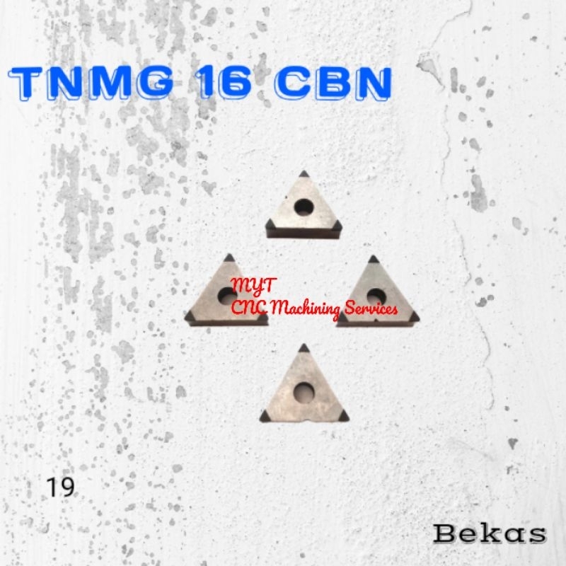 insert pahat bubut CBN TNMG 16 cocok untuk material keras kuat baja harden pas di holder K16 MTJNR M