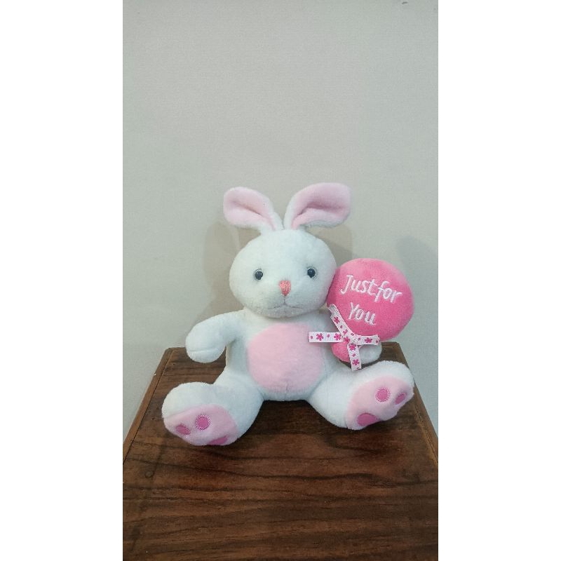 Boneka Kelinci Pegang Balon Just For You (PL) Lepas Kolpri Like New