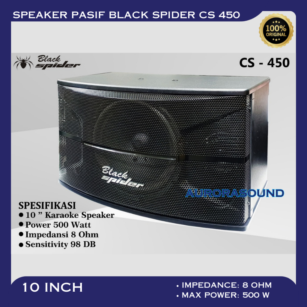 SPEAKER PASIF BLACK SPIDER CS 450 SEPASANG SPEAKER PASIF 10 INCH BLACKSPIDER CS450 ORIGINAL