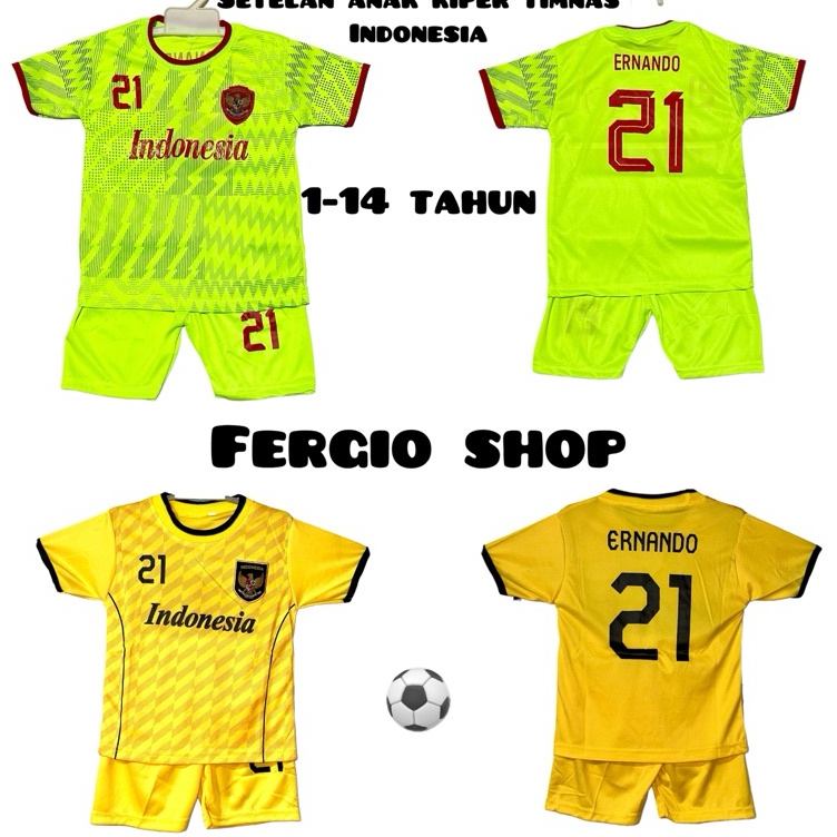New Stock  setelan anak Timnas Indonesia kaos bola anak Timnas kuning jersey bola anak Garuda setela
