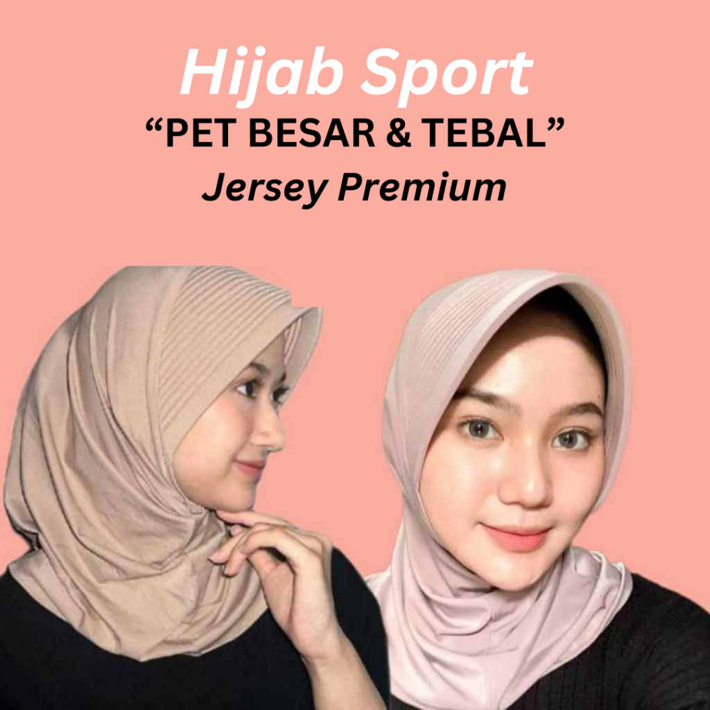 Hijab Bergo [ PET TEBAL ] Size S | Bergo Sport | Hijab Instan Pet Besar | Jilbab Instan Olah Raga