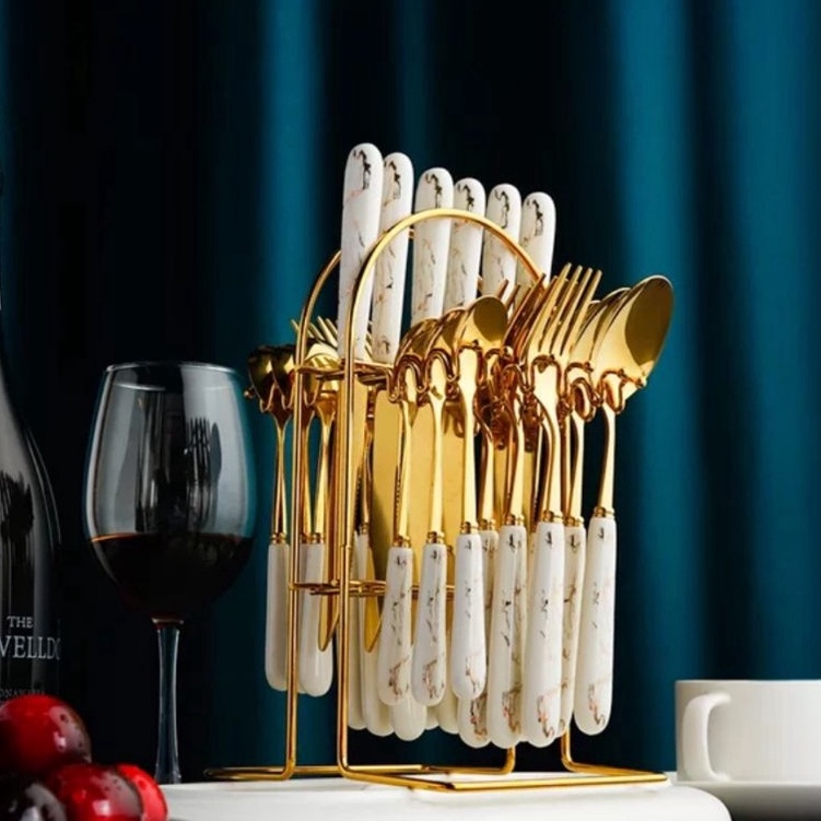 Stock Banyak  Aveline Sendok Set Sultan  Sendok Gold  Egg Spoon Gold  Stainlees Steel  Sendok Gold S