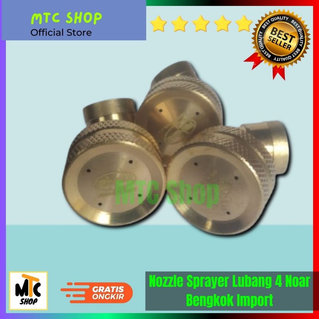 Sprayer Kabut Import Lubang 4 Gepak Bengkok | Spuyer Elektrik 4 Lubang Noar | Nozzle Kabut Sprayer