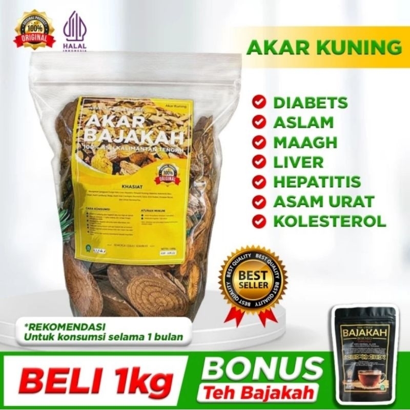 PROMO 1KG Akar Bajakah Kuning Asli Kalimantan 100% Original Untuk Stamina Dan Kekebalan tubuh