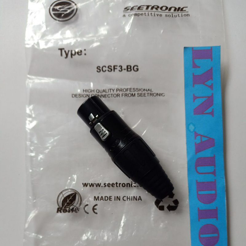 JACK CANON SEETRONIC SCSF3-BG FEMALE 3 PIN GOLD JACK MICROPHONE