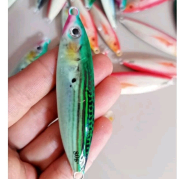 METAL JIG FULL GID MOTIF IKAN ASLI 3D 40-100 GRAM