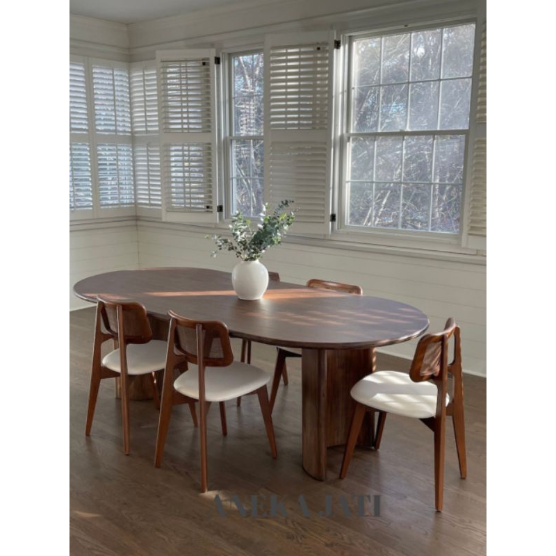 Set Meja Kursi Makan Jati Rotan Minimalis Terbaru Termurah Terlaris l