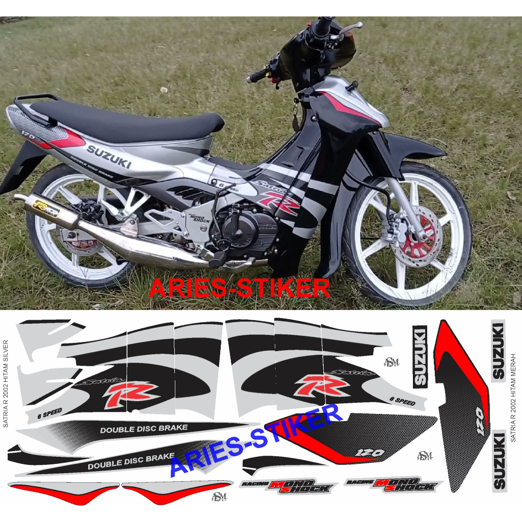 STRIPING STIKER SATRIA LUMBA HITAM SILVER