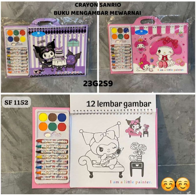 

crayon sanrio buku menggambar mewarnai