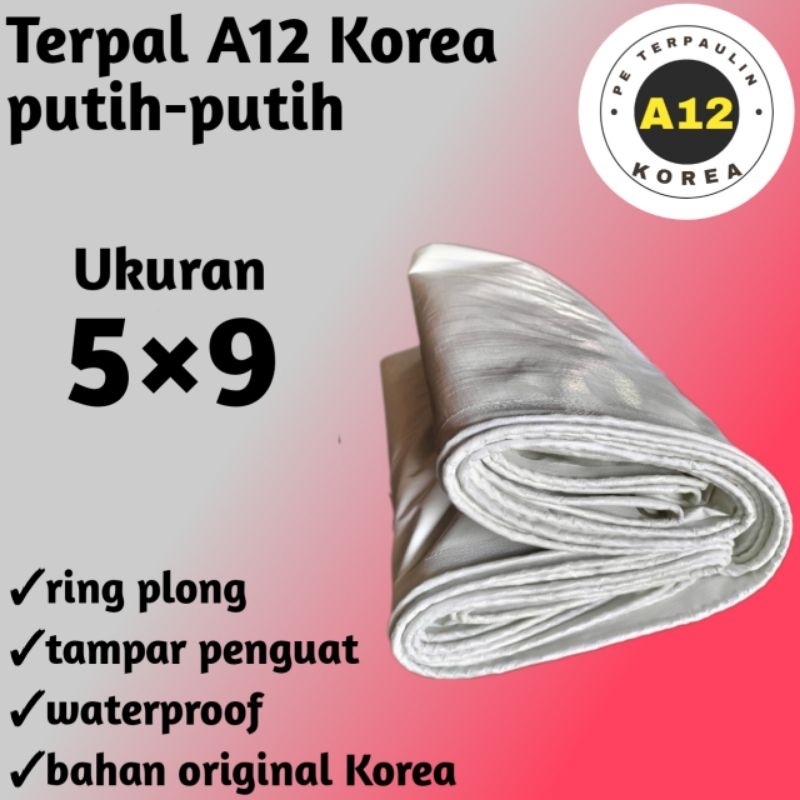 terpal 5×9 type A12 putih-putih