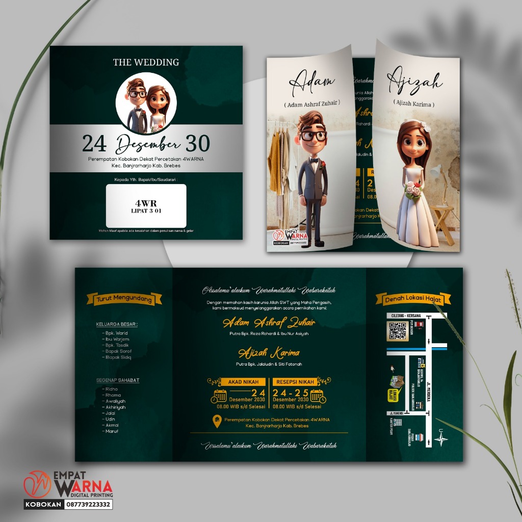 UNDANGAN FULL COLOR, WARNA CUSTOM