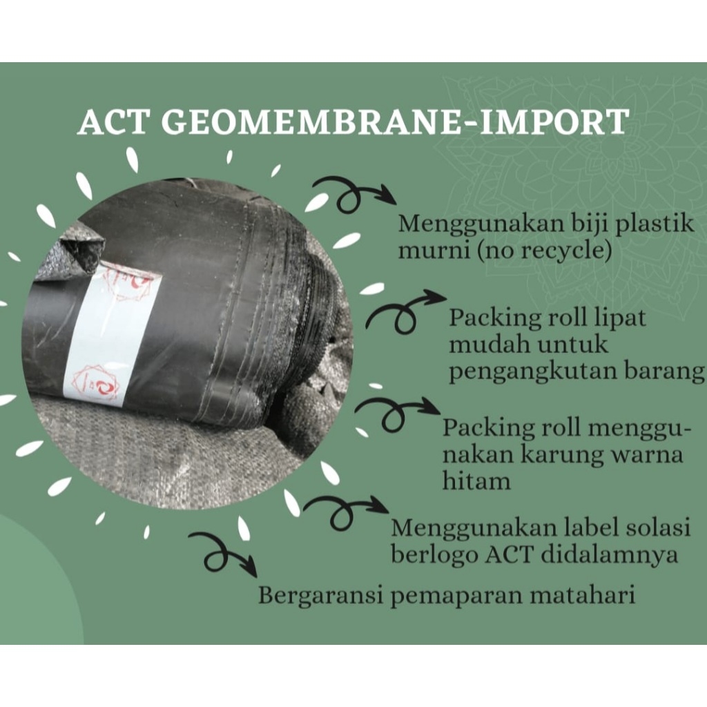 PLASTIK GEOMEMBRANE ACT IMPORT 2MM X 7M X 105M