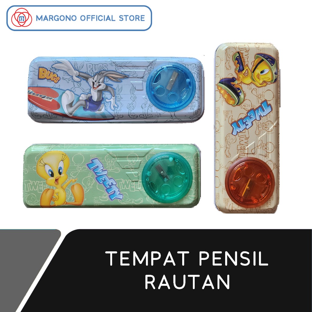 

Tempat Pensil Logam Dengan Rautan Tweety Looney Tunes | Official Licensed Pencil Case