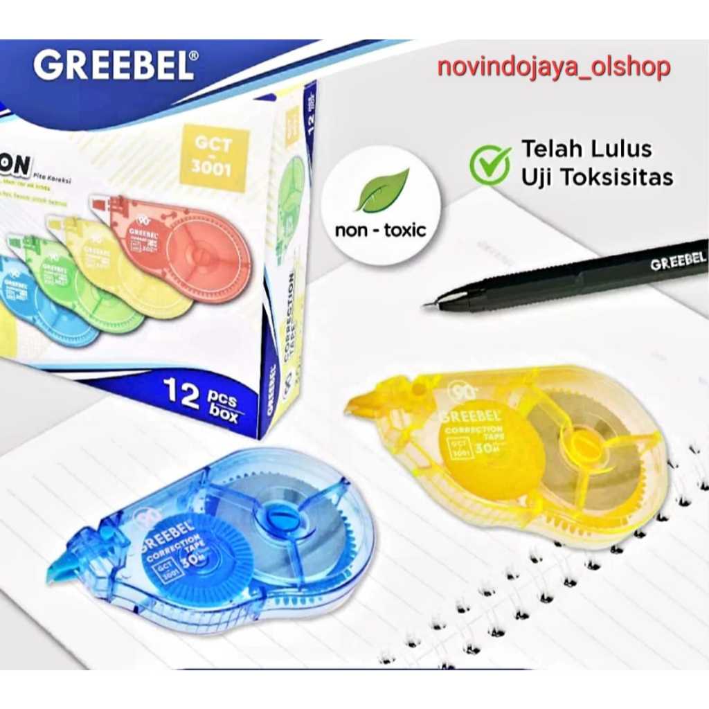 

CORRECTION TAPE TIP EX KERTAS GREEBEL GCT-3001 30METER TERMURAH