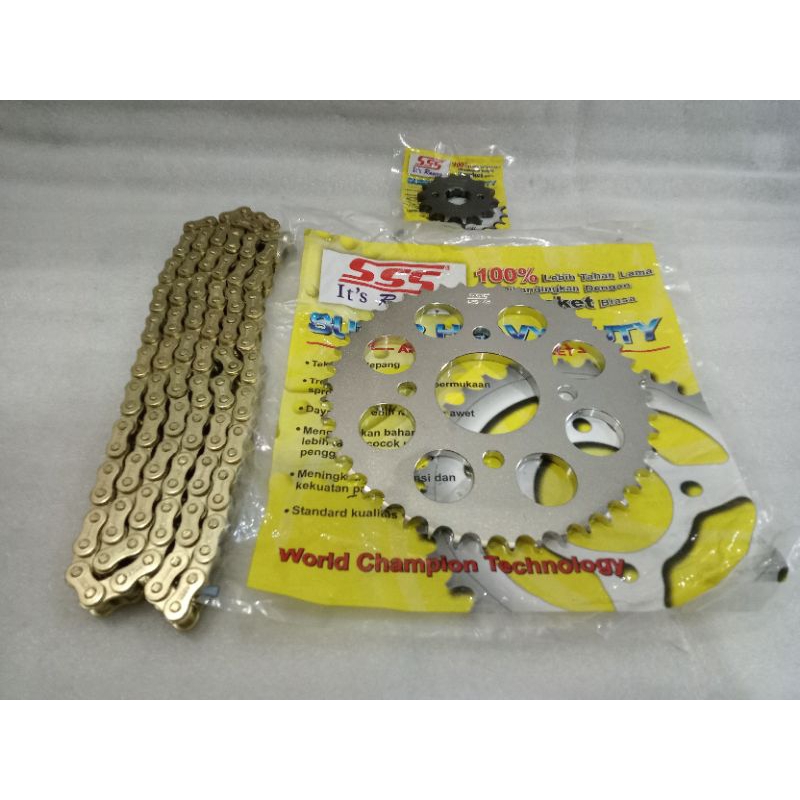 GEAR SET / GIR SET SSS UNTUK MOTOR MEGAPRO NEW / MEGA PRO / TIGER / CBR 150R / SONIC 150 R / VERZA /