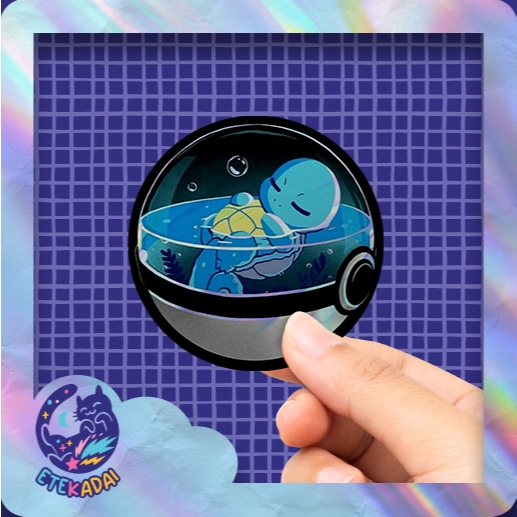 

Stiker Hologram Anime Pokemon Squirtle Sleep Poke Ball