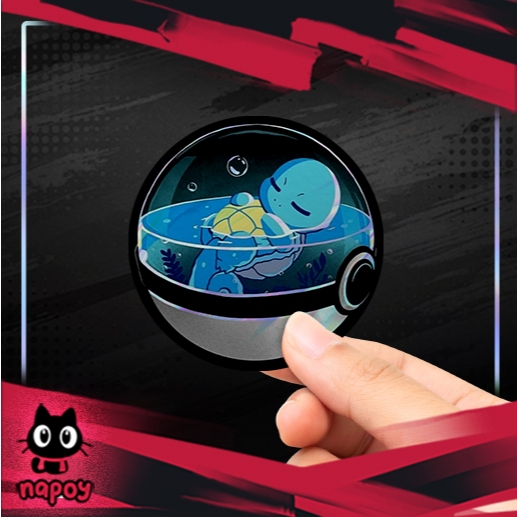 

Stiker Hologram Anime Pokemon Squirtle Sleep Poke Ball