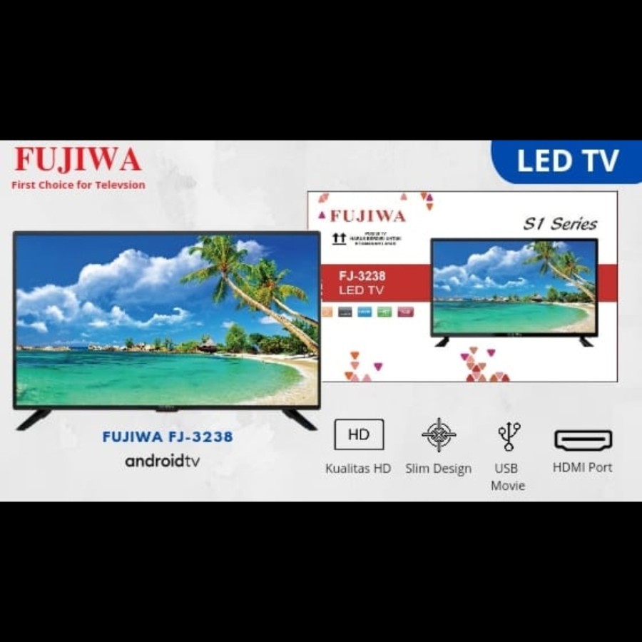 FUJIWA TV LED 32 Inch ANDROID -  DT2 Series FJ 3238 - Garansi 1 Tahun