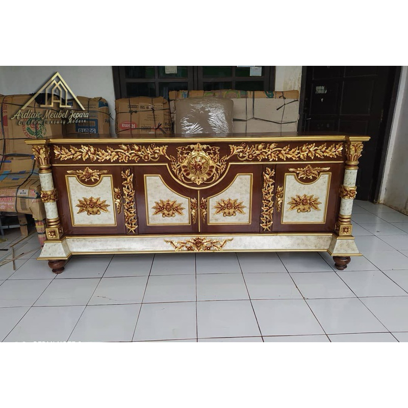 Bufet Tv ukir kayu jati/ Meja Tv pendek jati