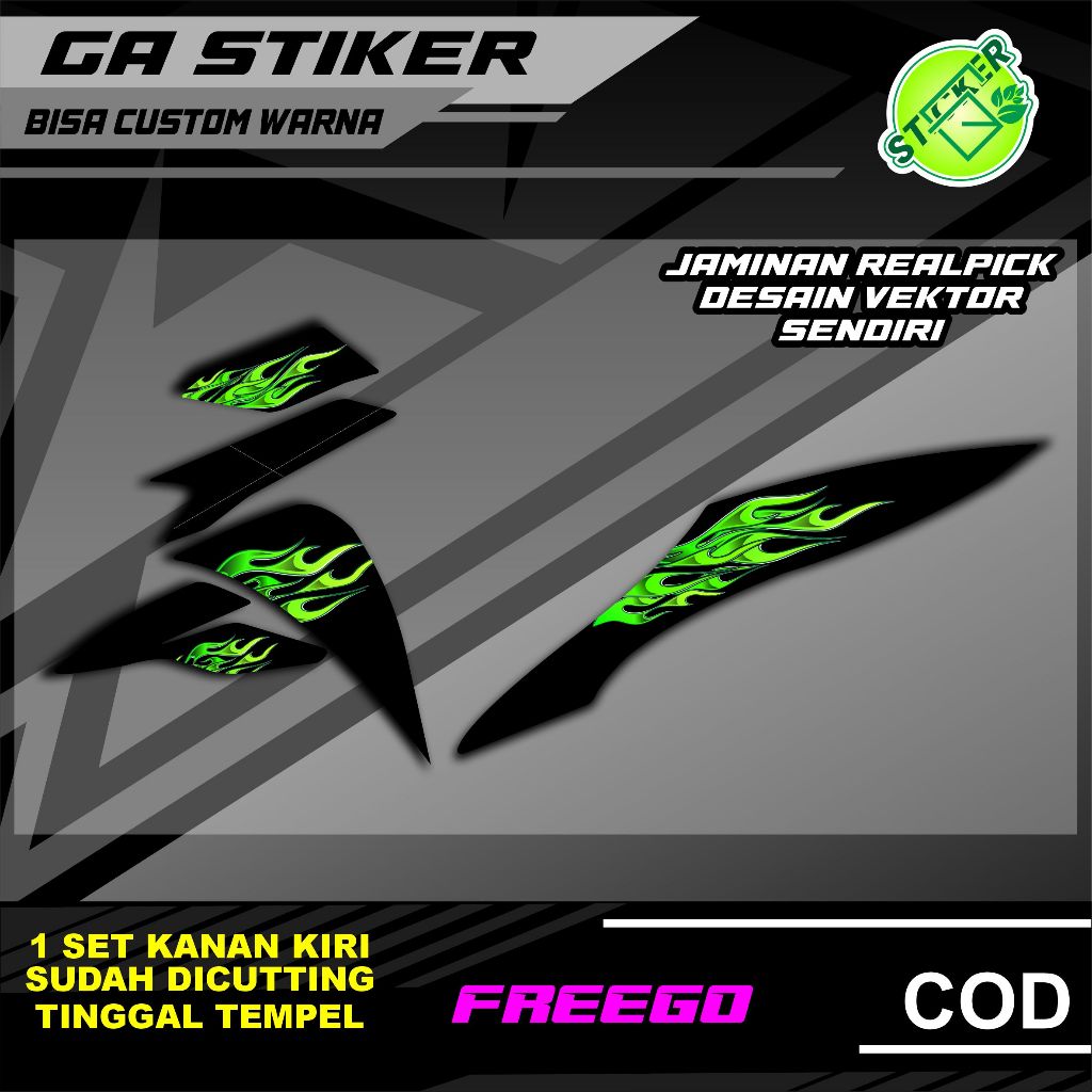 STRIPPING SIMPEL YAMAHA FREEGO API LIVERY SS R SUDAH DI CUTTING TINGGAL TEMPEL