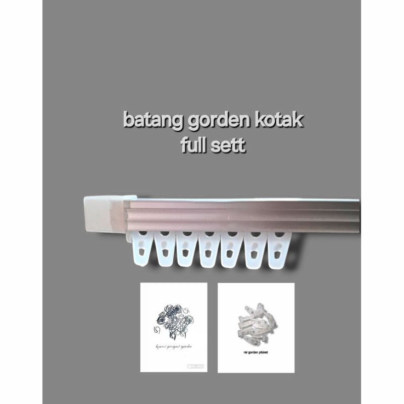 batang kotak 2meter fuul sett /tiang gorden /besi gorden serelek fullset
