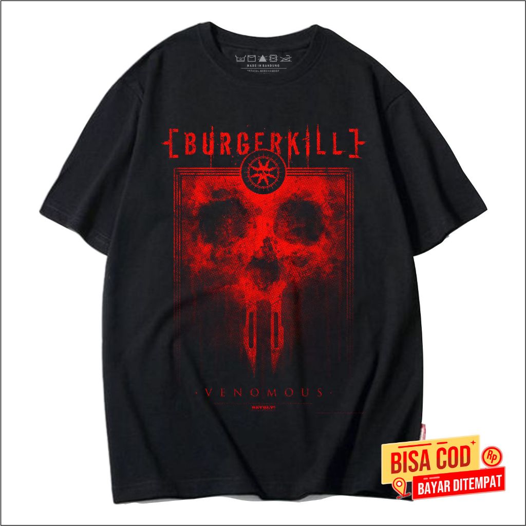KAOS BURGERKILL VENOMOUS pendek pria band metal original distro - kaos lengan pendek METAL BURGERKIL