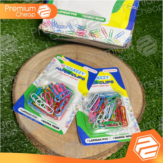 

[12 PACK] Paperclip Squeezy Warna Neon