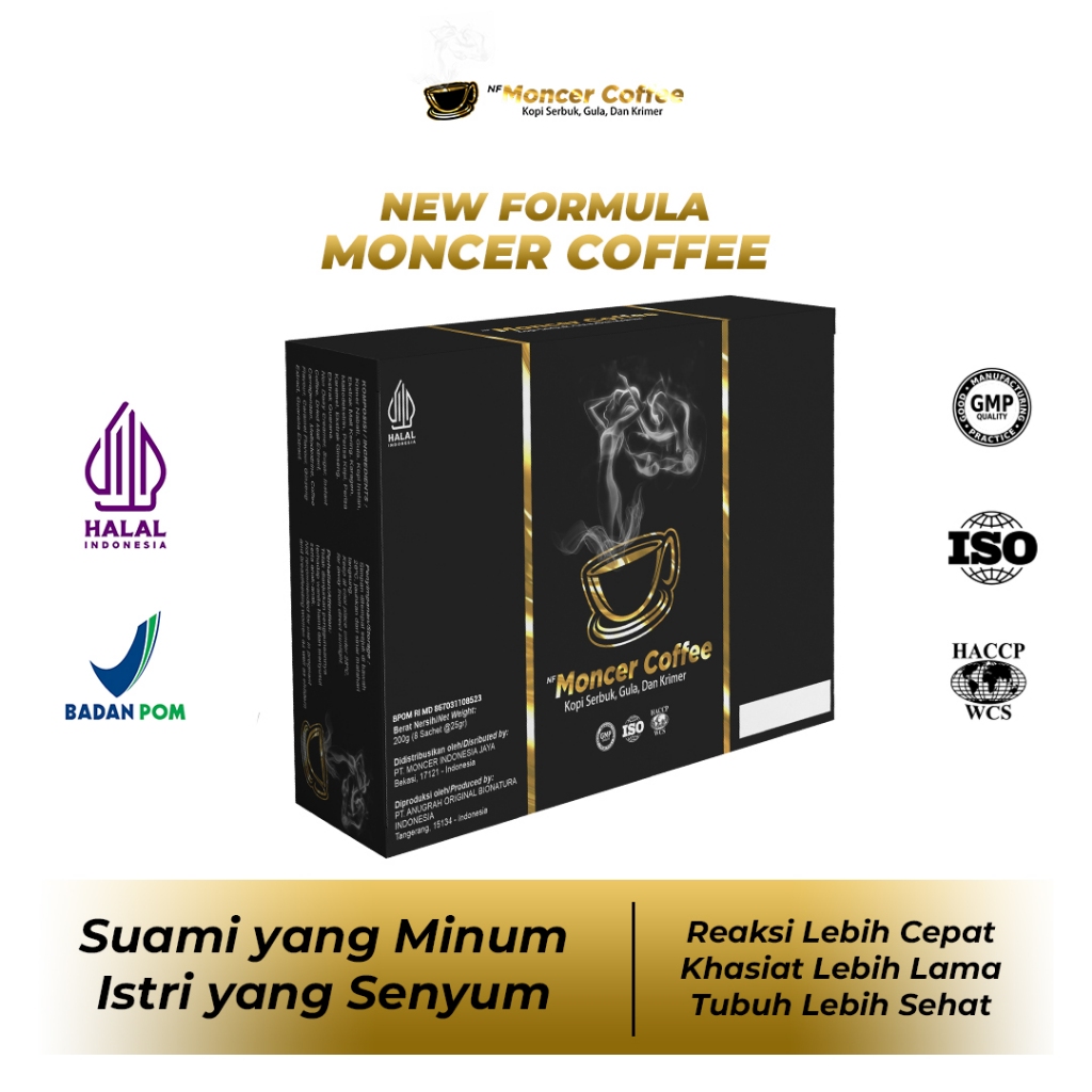 

NFMoncer Coffee Kopi Herbal Pria Dewasa Halal dan Sudah BPOM 1 Box 8 Sachet