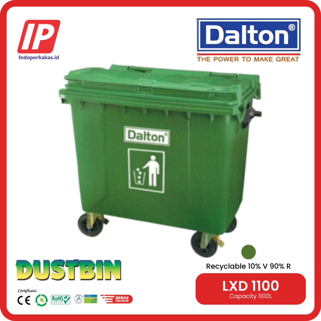 Dalton Tempat Sampah Plastik HDPE 1100 Liter Tong Sampah Roda