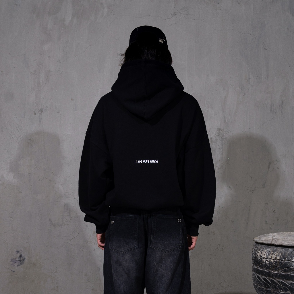 RJ5 FAITH FADE - Angey Double Layer Hoodie (Black)