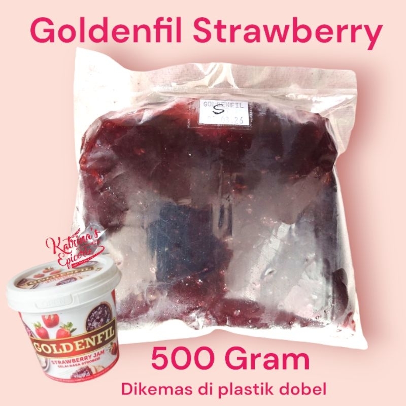 

Goldenfil Strawberry Jam 500 Gram Selai Buah Stroberi